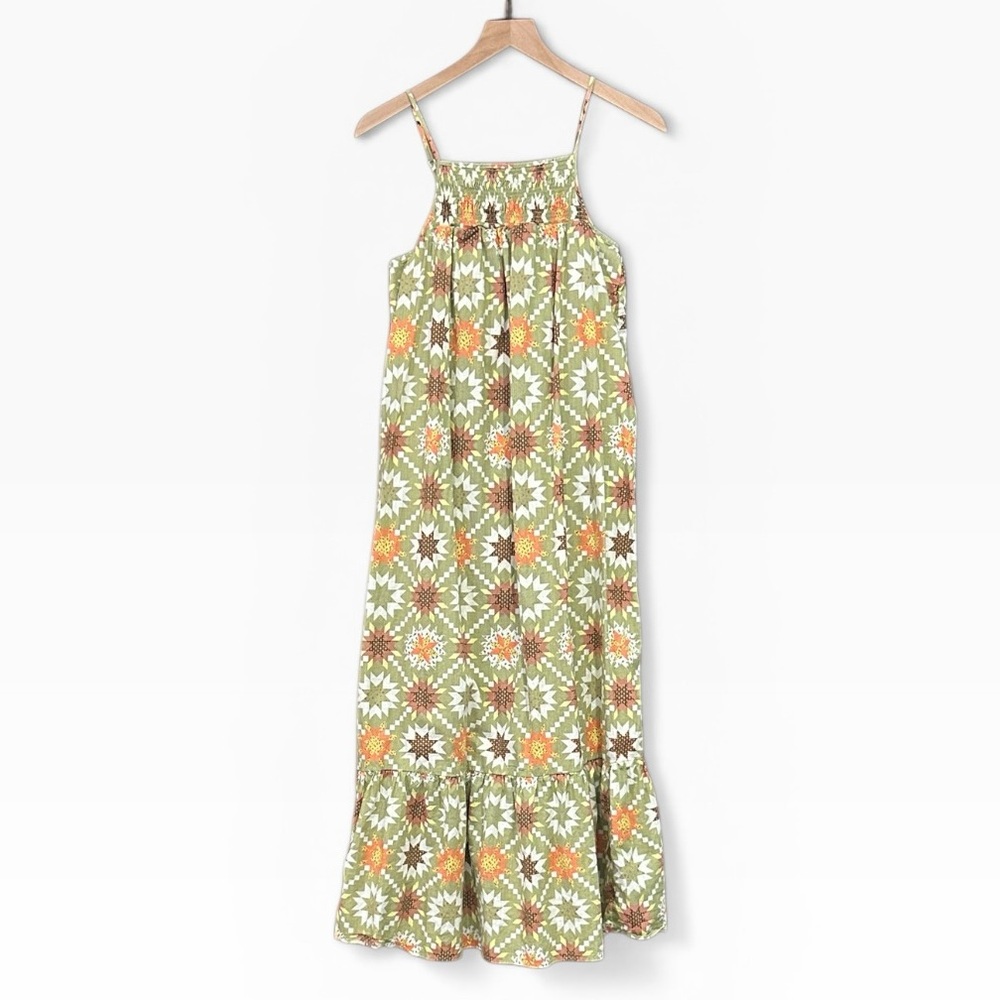 Universal Thread Green Orange Quilt Pattern Maxi … - image 3